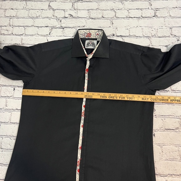 BG The Authentic Shirt Maker Men's XL Long Sleeve Black Button Up Shirt - Picture 4 of 10